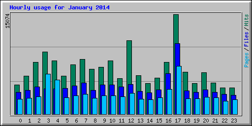 Hourly usage for January 2014