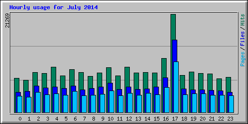 Hourly usage for July 2014