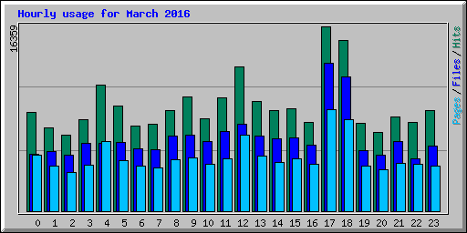 Hourly usage for March 2016